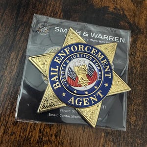 Bail Enforcement Agent Star Flexible Patch Badge - Gold