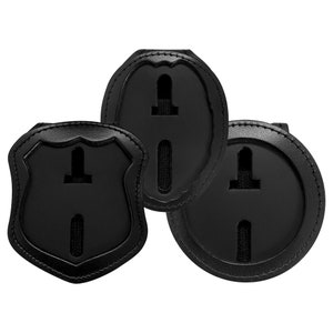 Recessed Belt Clip Leather Badge Holder - Over A Hundred Cut-Outs Available