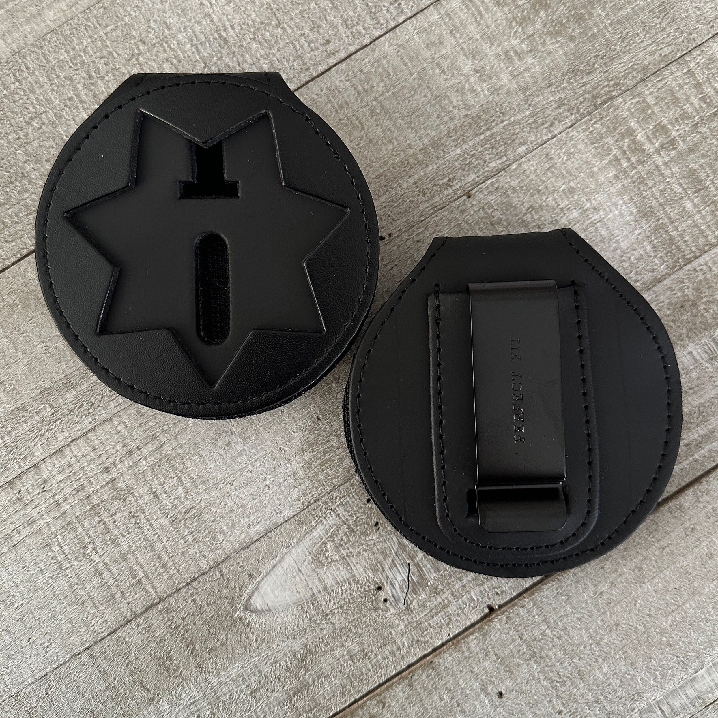 Perfect Fit Sheriff Star Badge Holder Belt Badge Clip And Neck Chain