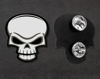 Enamel Skull Hat Pin | Enamel Skeleton Pin | Pin for Hat | Bug Out Bag Pin | Jean Jacket Pin | Skull Enamel Pin