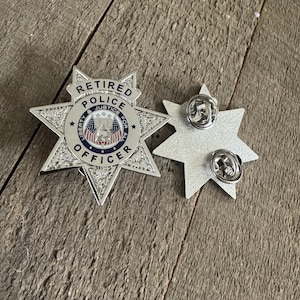 Retired Police Officer Mini Pin - Collectible Gift Honor A Hero