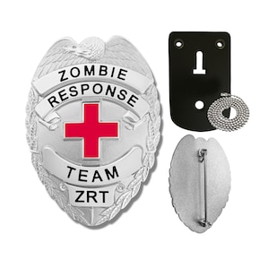 Zombie Response Team Badge Prop Costume Collectible - Silver image 1