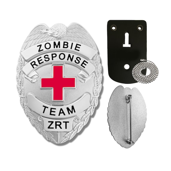 Zombie Response Team Badge Prop Costume Collectible - Silver