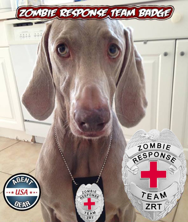 Zombie Response Team Badge Prop Costume Collectible - Silver image 2