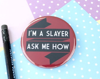 Buffy the Vampire Slayer Badgeor Pocket Mirror. Buffy Badge Pin. Buffy Keyring. Buffy Pocket Mirror. Buffy Gifts. Vampire Badge. Buffyverse