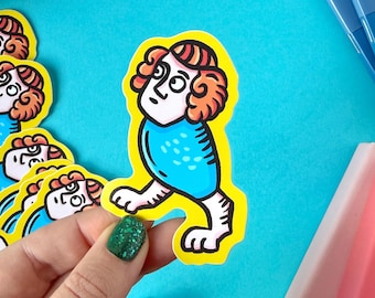 Thigh Guy Medieval Vinyl Sticker; Medieval Monsters and Marginalia