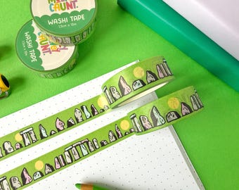 Stone Circle Washi Tape. Stonehenge Paper Journaling Tape.