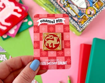 Medieval Lion Enamel Pin. Medieval Tiles.