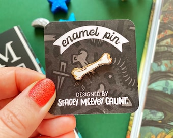 Bone Enamel Pin: Halloween Mini Pin.