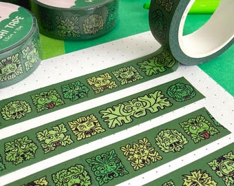 Green Man Green Washi Tape. Journaling, Planner, Stationery.