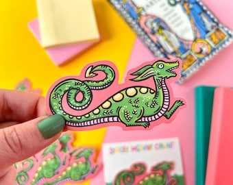 Green Dragon Sticker. Medieval Marginalia Sticker. Medieval Stationery. Middle Ages. Castlecore. Dragon Sticker. Weird Medieval. Anglo Saxon