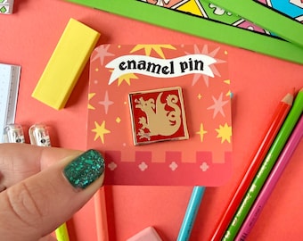 Medieval Dragon Enamel Pin: Mini Medieval Tile Pin.