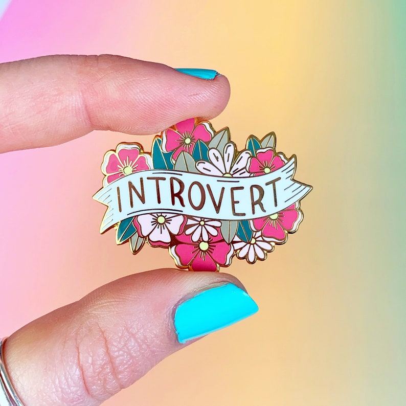 SECONDS Introvert Enamel Pin. Introvert Gifts. Anxiety Enamel Pin. Mental Health Enamel Pin. Gifts for Introverts. Anxious and Awkward. image 1