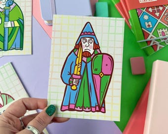 Lewis Chessmen Postcard: Rook Medieval Postcard.