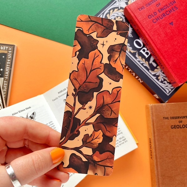 Autumn Leaves Bookmark. Fall Bookmark. Autumnal Bookmark. Halloween Bookmark. Autumn Leaves. Book Lover Gifts. Halloween Gifts. October. Art