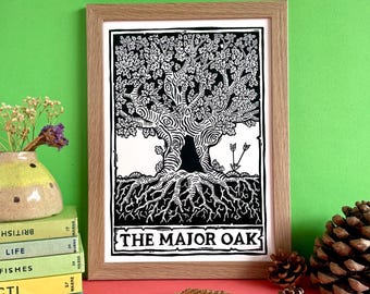 Major Oak Art Print. Sherwood Forest, Robin Hood, Nottingham Poster.