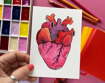 Human Heart A6 Postcard.