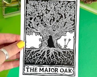 Major Oak Postcard or Mini Print. Sherwood Forest. Robin Hood. Nottingham Gifts.