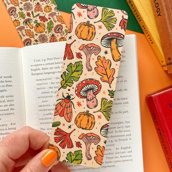 Autumn Pattern Halloween Pumpkin Bookmar.