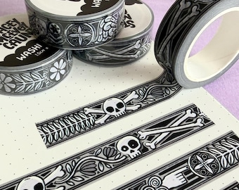 Gravestone Washi Tape. Tombstone, Gothic, Journaling, Planner, Stationery.