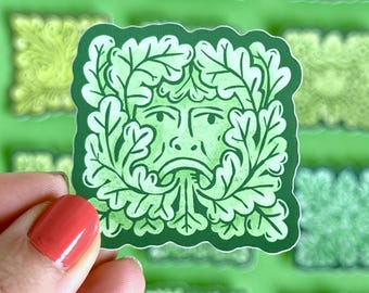 Green Man 05 Sticker. Folklore, Green Men, Jack in the Green, Folk.
