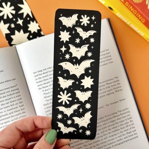 Bats and Stars Bookmark: Spooky Halloween Bookmarks and Stationery.