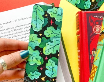 Deep Dark Woods Bookmark. Fairytale Bookmark. Folklore Bookmark. Leaf Pattern Bookmark. Stationery Lover. Gouache Art Bookmark. Leaf Artwork