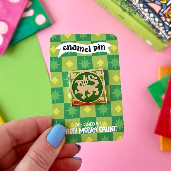 Medieval Enamel Pin: Griffin Tile.