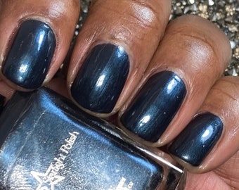 Shadow Sapphire - Dark Blue Shimmer Polish, Midnight, Navy, Indie Nail Lacquer, Starlight and Sparkles