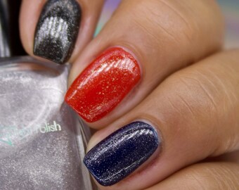 Moonlight Top Coat - Silver Micro Fleck, Indie Nail Lacquer, Effect Topper Polish, Layering, Starlight and Sparkles