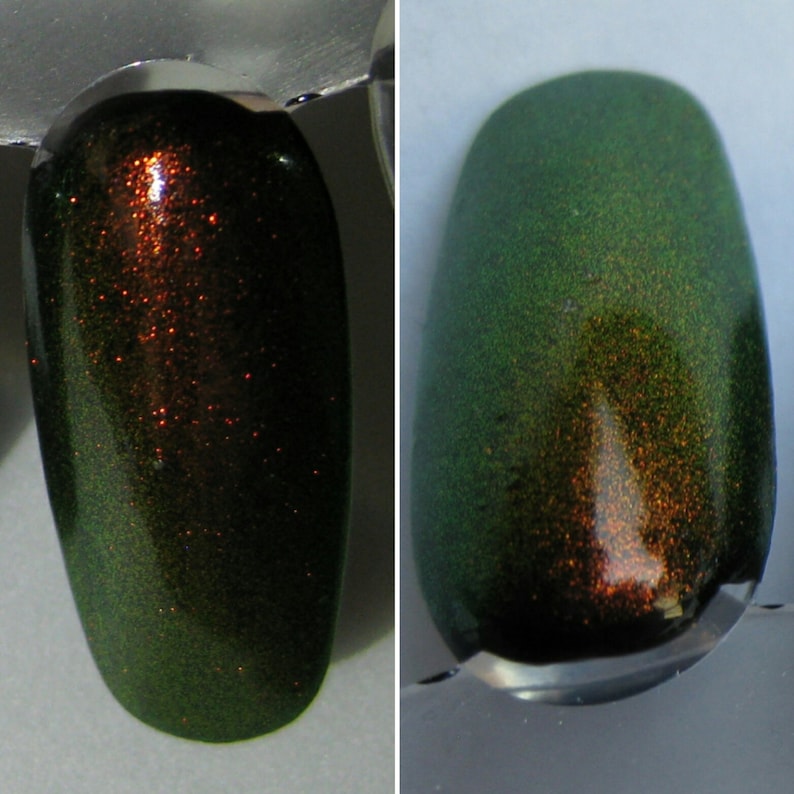 Phoenix Top Coat Red to Green Color Shifting Shimmer, Unicorn Pee Polish, Indie Nail Lacquer, Liquid Euphoria, Starlight and Sparkles image 8