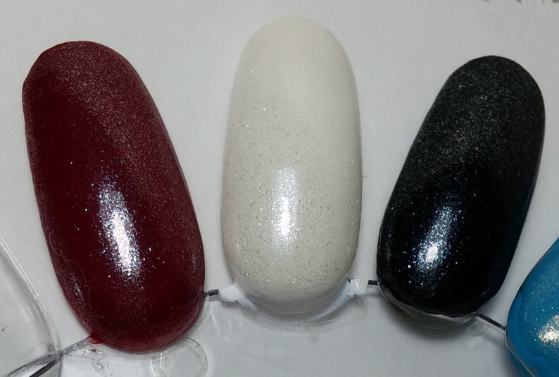 Starlight Polish Diamond over red, white, and black