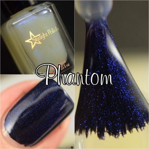 Phantom Top Coat Color Shifting Blue to Purple Shimmer, Duochrome Polish, Indie Nail Lacquer, Mythological, Starlight and Sparkles image 3