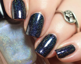 Phantom Song Top Coat Holographic, Blue to Purple Color Shifting Shimmer,  Holo Polish, Nail Lacquer, Mythological, Starlight and Sparkles