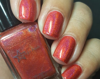 Heart Song - Light Red Holographic Polish, Rose Romance, Holo,  Indie Nail Lacquer, Starlight and Sparkles