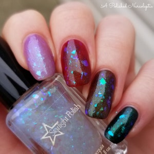 Kelpie Opal Top Coat Teal to Violet Color Shifting Shimmer Flake, Effect Polish, Nail Lacquer, Iridescent Flakies, Starlight and Sparkles image 6