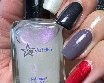 Amethyst Top Coat - Purple Violet Shimmer Polish, Sparkle Effect Topper, Nail Lacquer, Layering, Starlight and Sparkles