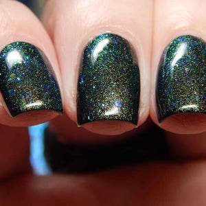 Chimera Aurora Top Coat Multi Color Shifting Shimmer, Iridescent Glitter, Effect Topper Polish, Indie Nail Lacquer, Starlight and Sparkles image 3