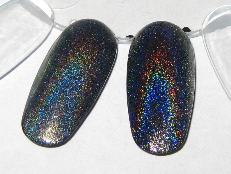 Starlight Top Coat Holographic Silver Linear Holo Topper, Indie Nail Lacquer, Effect Polish, Rainbow, Starlight and Sparkles image 6