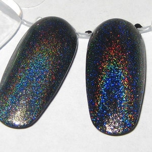 Starshine Top Coat Holographic Silver Linear Polish, Holo Effect Topper, Indie Nail Lacquer, Layering, Rainbow, Starlight and Sparkles image 6
