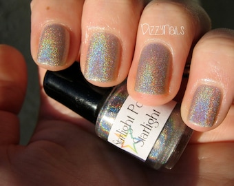 Starlight Top Coat Holographic Silver Linear Holo Topper, Indie