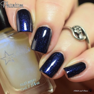 Phantom Top Coat Color Shifting Blue to Purple Shimmer, Duochrome Polish, Indie Nail Lacquer, Mythological, Starlight and Sparkles image 1