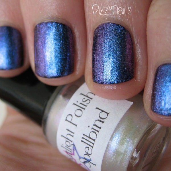 Spellbind Top Coat - Blue Violet Purple Shift, Duochrome Shimmer Polish, Effect Topper, Nail Lacquer, Layering, Starlight and Sparkles