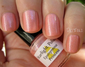 Eponymous Princess - Pink Shimmer Polish, Glass Fleck, Sparkle, Indie Nail Lacquer, Starlight and Sparkles