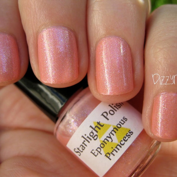 Eponymous Princess - Pink Shimmer Polish, Glass Fleck, Sparkle, Indie Nail Lacquer, Starlight and Sparkles