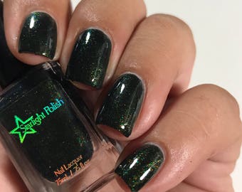 Chimera Night - Black Color Shifting Polish, Multi Shimmer, Indie Nail Lacquer, Unicorn Pee, Starlight and Sparkles