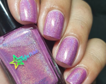 Angel Face - Lilac Holographic Polish, Light Purple, Lavender, Rose Romance, Holo,  Indie Nail Lacquer, Starlight and Sparkles
