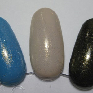 Starlight Polish Topaz over blue, tan, and black