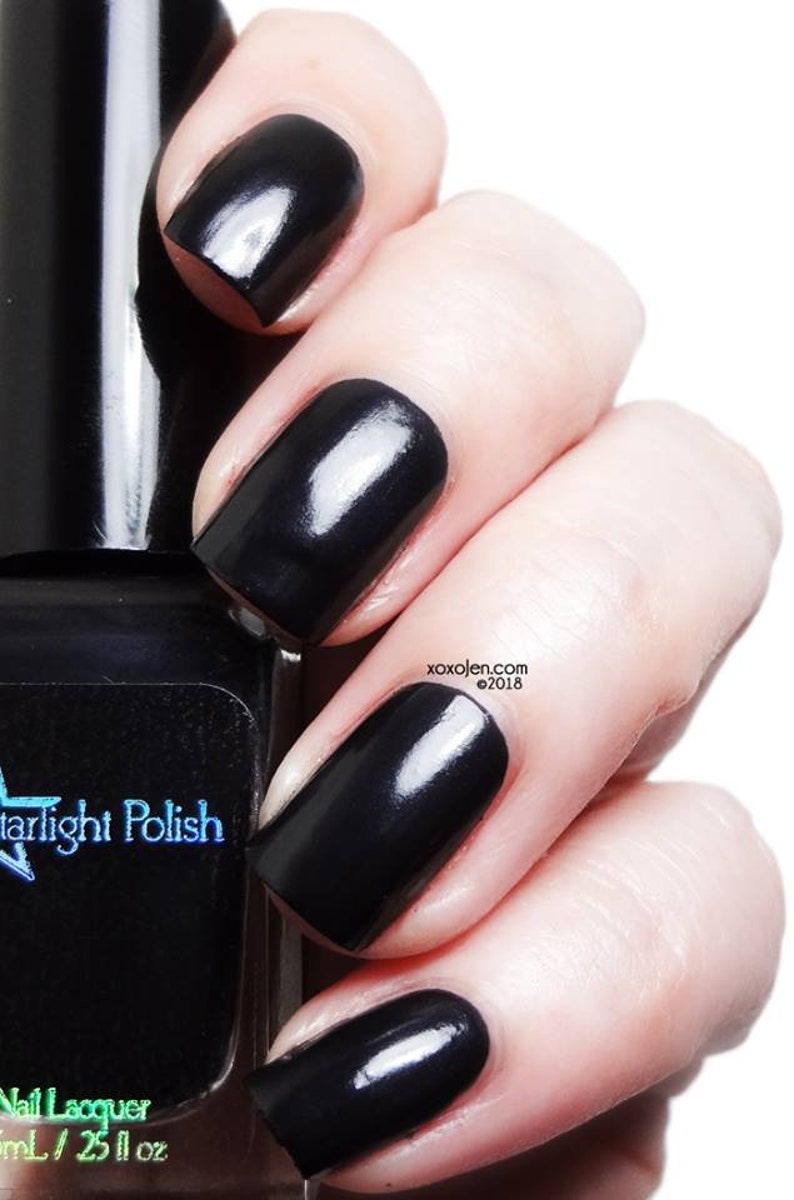 Obsidian Black Nail Lacquer Indie Polish Starlight and - Etsy