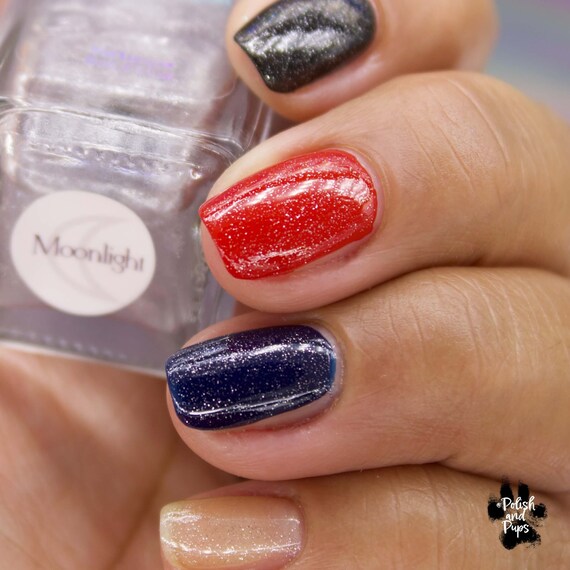 Moonlight Top Coat - Silver Micro Fleck, Indie Nail Lacquer